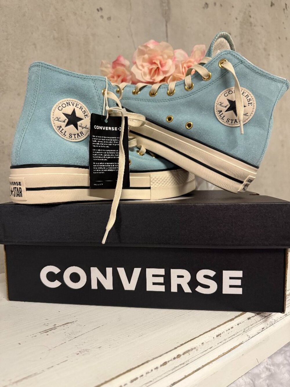 NEW IN BOX - NWT Converse Chuck Taylor All Star Lift Platform Suede Vernal Pool